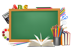 green_school_board_and_decors_png_picture